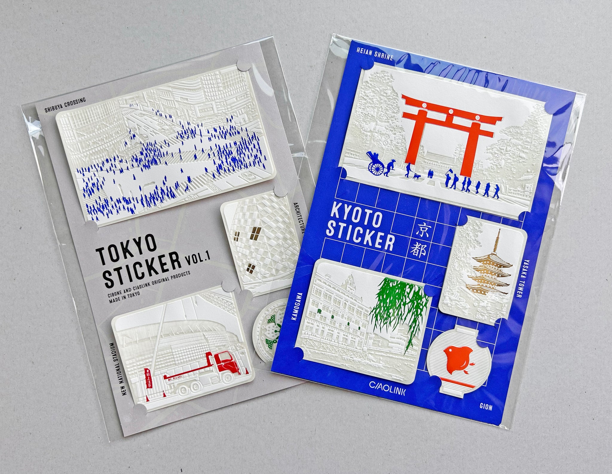 Kyoto and Tokyo stickers set